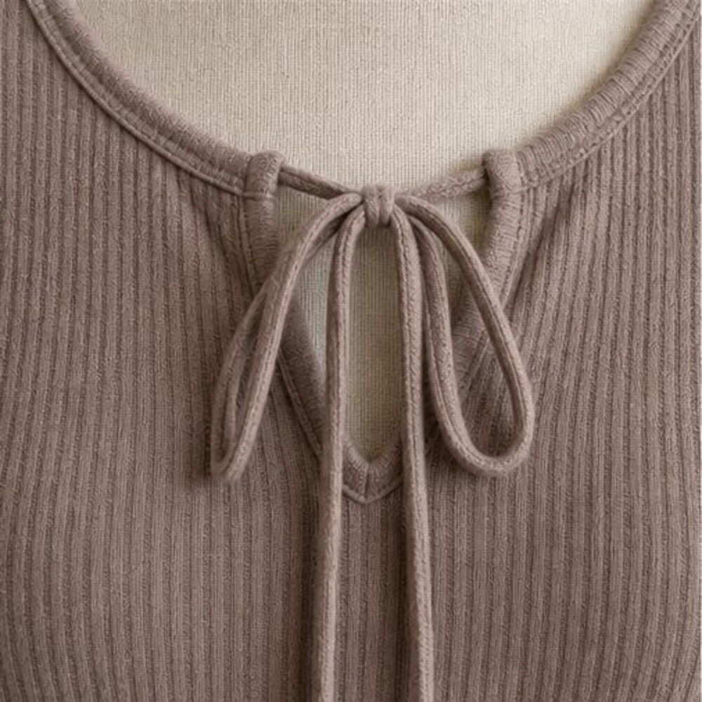 Taupe Button Blouse - Picture 4 of 6